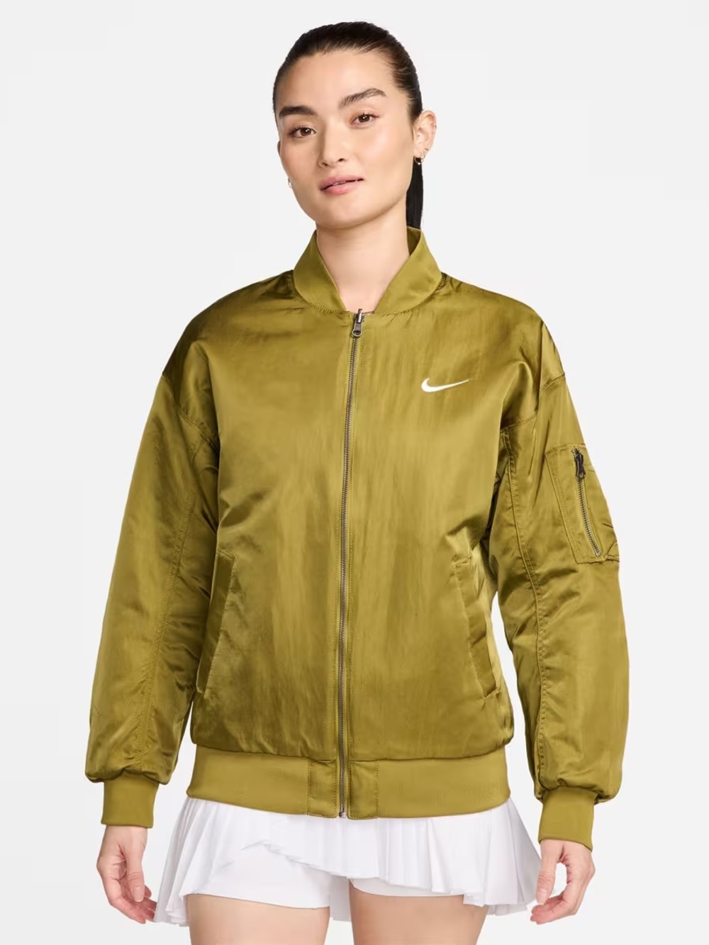 Nike Olive Green Bomber Jacket reversible XS
